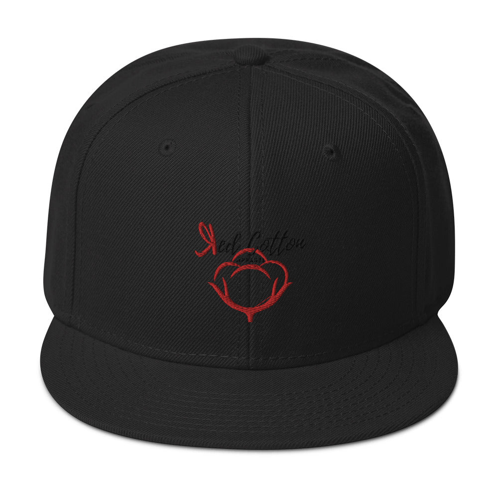 Red Cotton Snapback Hat