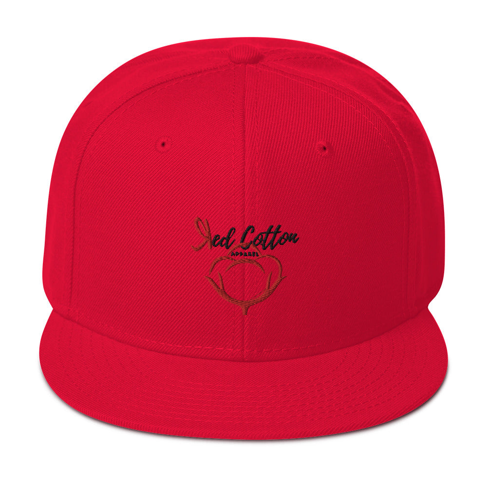 Red Cotton Snapback Hat