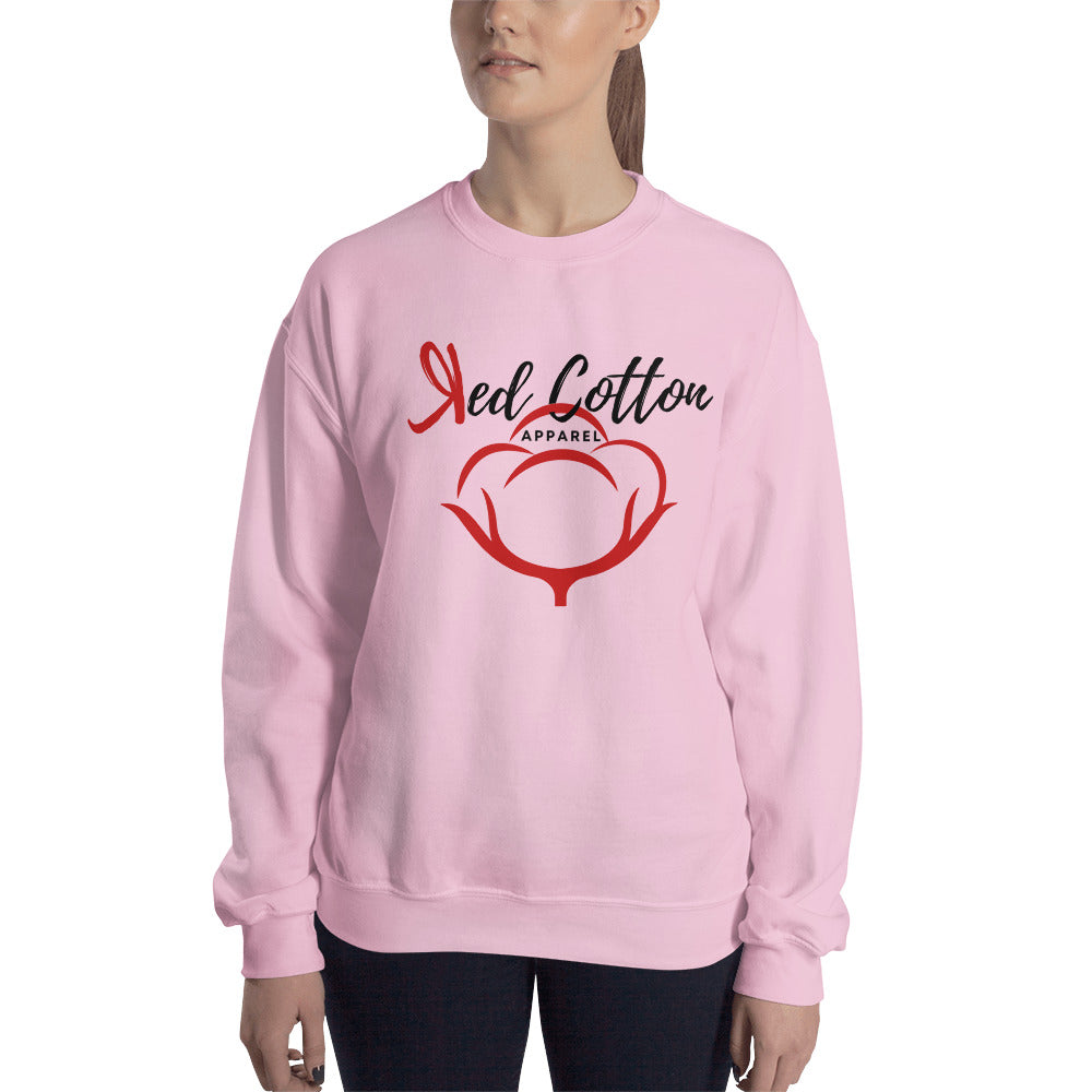 Red Cotton Apparel Women Sweatshirt