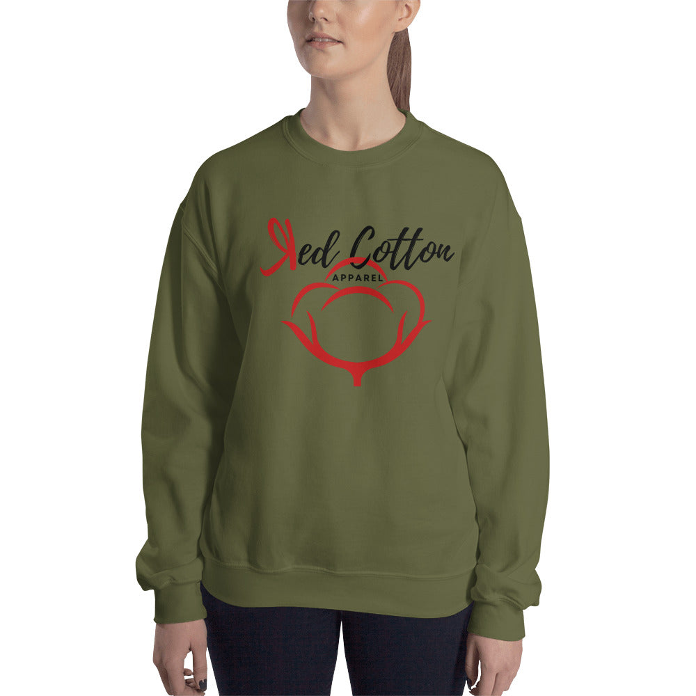 Red Cotton Apparel Women Sweatshirt