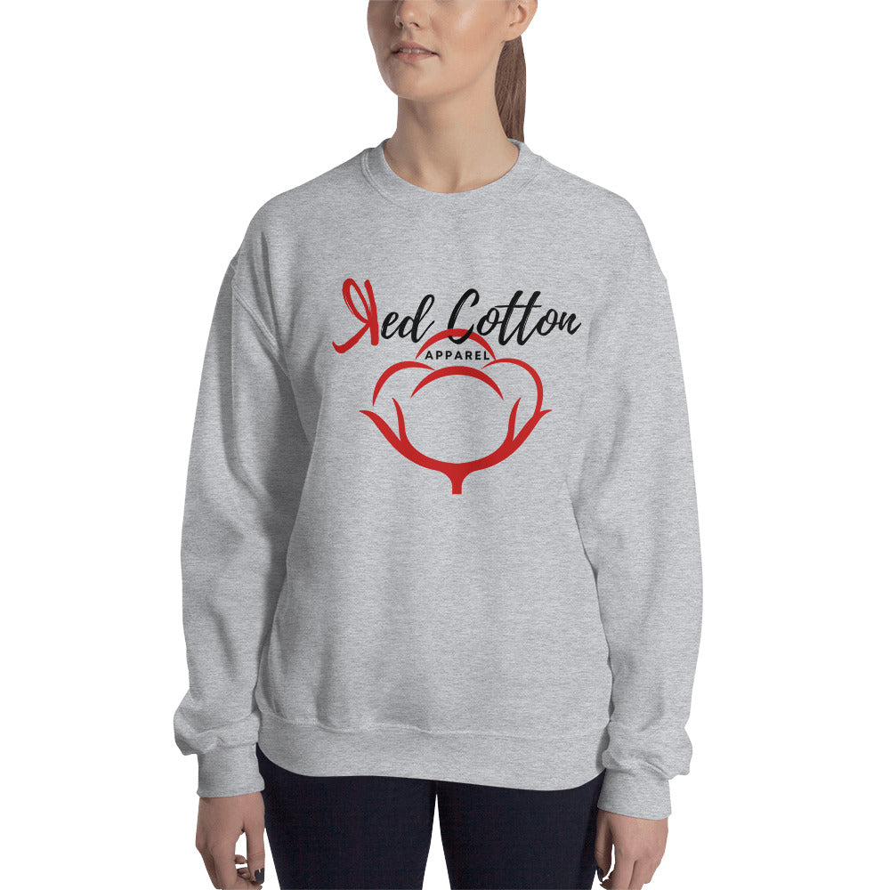 Red Cotton Apparel Women Sweatshirt